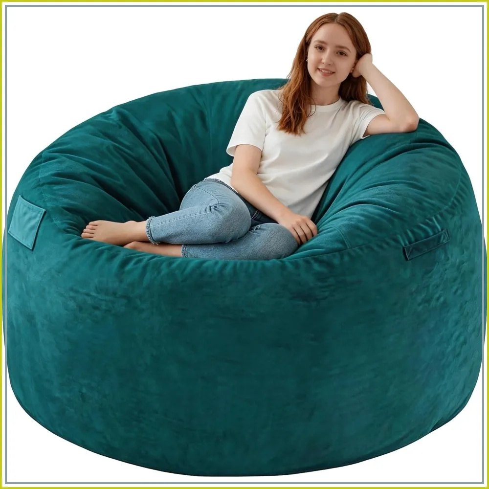 5FT Bean Bag Chair with Memory Foam Filled, Fluffy Beanbag Sofa with Dutch Velvet Cover, Round Bean Bag for Living Room, Playroom
5FT Bean Bag Chair with Memory Foam Filled, Fluffy Beanbag Sofa with Dutch Velvet Cover, Round Bean Bag for Living Room, Playroom