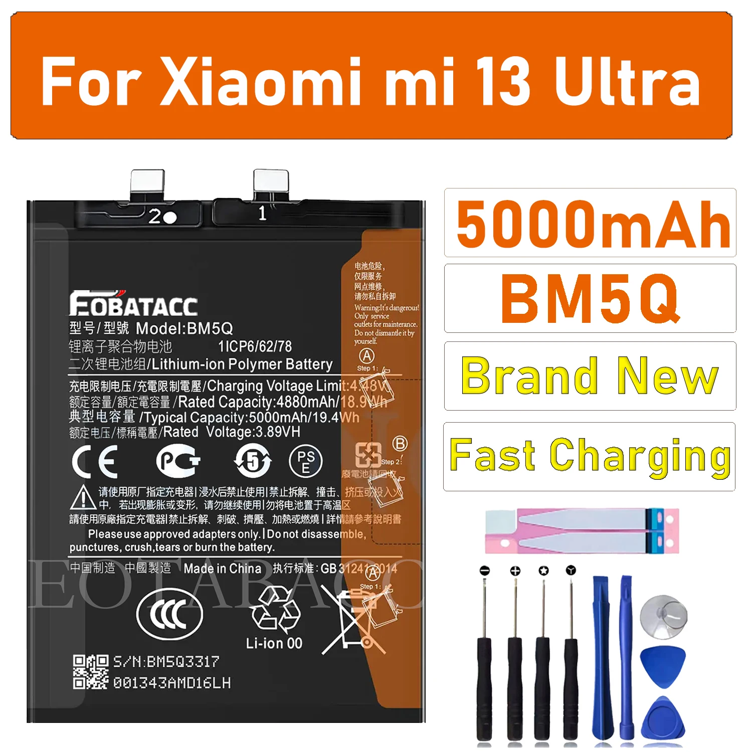 2025 лет EOBATACC 100% новый высококачественный сменный аккумулятор BM5Q для Xiaomi Mi 13 Ultra 13 Ultra, 5000 мАч, аккумуляторы + бесплатные инструменты
2025 лет EOBATACC 100% новый высококачественный сменный аккумулятор BM5Q для Xiaomi Mi 13 Ultra 13 Ultra, 5000 мАч, аккумуляторы + бесплатные инструменты