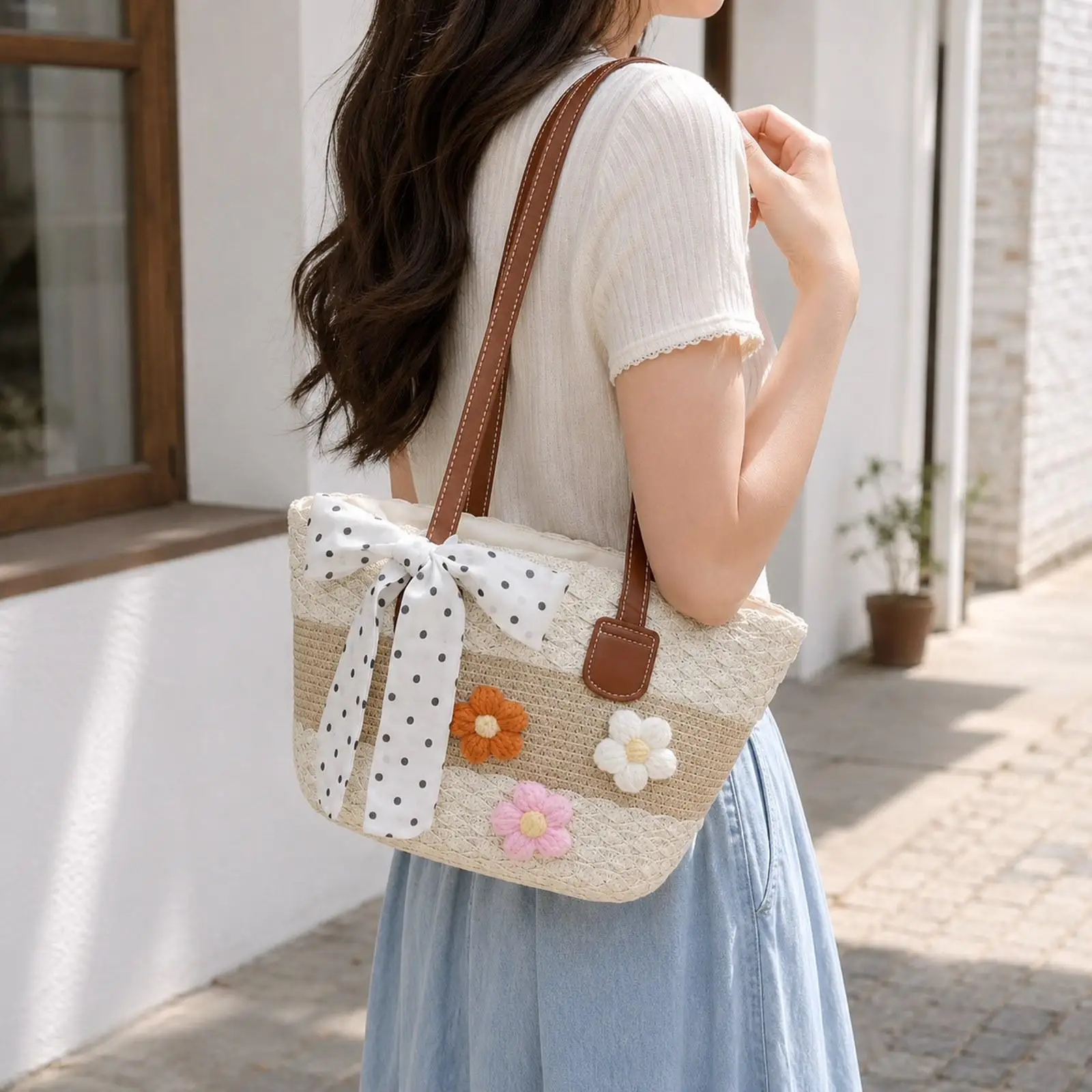 Women's Tote Bag Woven Shoulder Bag Handbag Beach Bag for Vacation Shopping Summer
Women's Tote Bag Woven Shoulder Bag Handbag Beach Bag for Vacation Shopping Summer