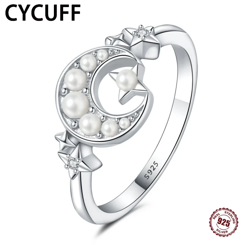 Women's Rings For Women 925 Silver Color Zircon Pearl Moon Ring Women Engagement Wedding Romantic Valentine Fine Jewelry Gifts
Women's Rings For Women 925 Silver Color Zircon Pearl Moon Ring Women Engagement Wedding Romantic Valentine Fine Jewelry Gifts