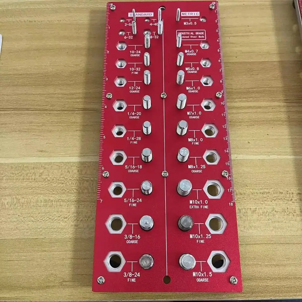 Sturdy Drill Bit Thread Gauge Set Quickly Identifying Hard Bolt Identifier Board Durable Wear-resistant 38-Hole Screw Gauge
Sturdy Drill Bit Thread Gauge Set Quickly Identifying Hard Bolt Identifier Board Durable Wear-resistant 38-Hole Screw Gauge