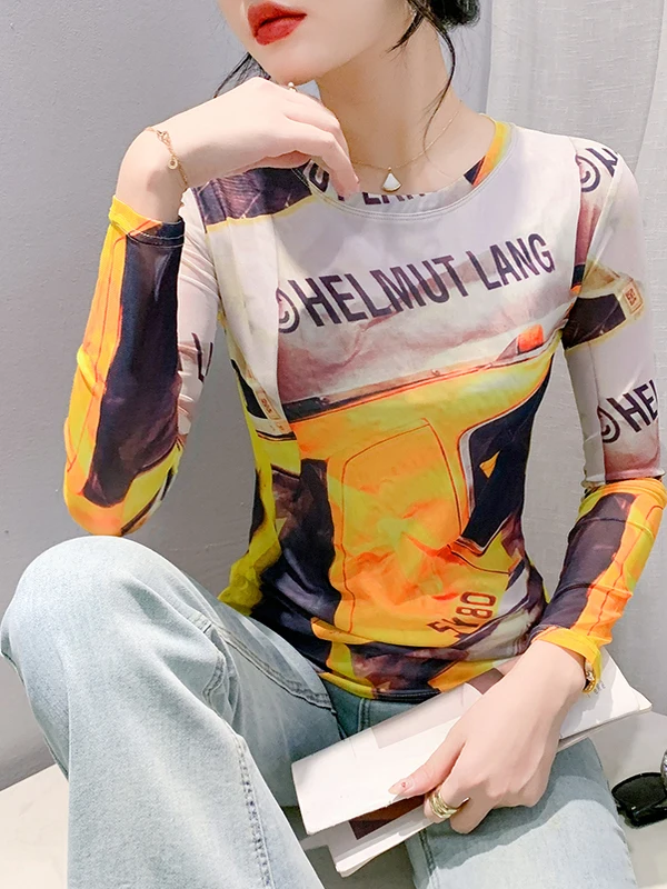 Faionable Tie-Dye Me Long Sve T-irt Women's Autumn Wear New Sle Smued Print Slimming Base irt Top
Faionable Tie-Dye Me Long Sve T-irt Women's Autumn Wear New Sle Smued Print Slimming Base irt Top