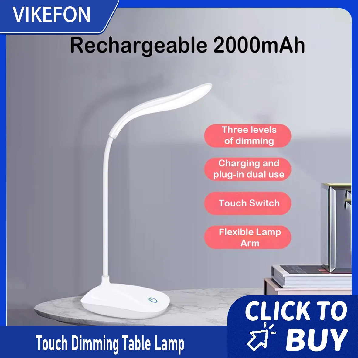 Portable Touch Dimming Table Lamp USB Rechargeable LED Desk Lamp Eye Protection Adjustable Light Bedroom Bedside Student Reading
Portable Touch Dimming Table Lamp USB Rechargeable LED Desk Lamp Eye Protection Adjustable Light Bedroom Bedside Student Reading