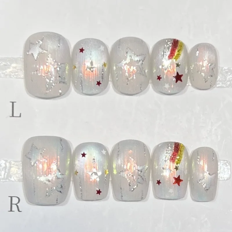 10 шт. Aurora Hollow Star Press on Nails, короткие квадратные корейские кошачьи глаза, полное покрытие, кончики ногтей, милый дизайн со стразами, многоразовые ногти
10 шт. Aurora Hollow Star Press on Nails, короткие квадратные корейские кошачьи глаза, полное покрытие, кончики ногтей, милый дизайн со стразами, многоразовые ногти