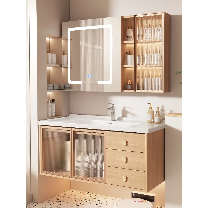 Modern simple log color bathroom cabinet combination bathroom hand wash washbasin cabinet light luxury washstand cabinet
Modern simple log color bathroom cabinet combination bathroom hand wash washbasin cabinet light luxury washstand cabinet