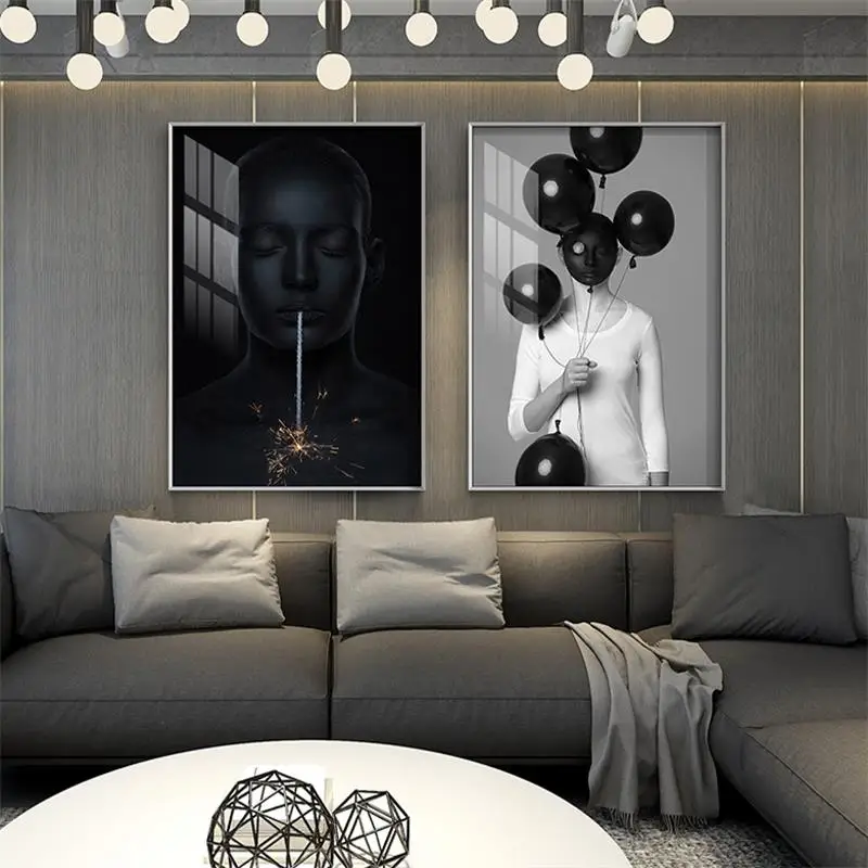 Abstract Black and White Figure, Woman, Balloon, Canvas Poster Wall, Art Print, Modern Living Room, Bedroom Home Decor Frameless
Abstract Black and White Figure, Woman, Balloon, Canvas Poster Wall, Art Print, Modern Living Room, Bedroom Home Decor Frameless