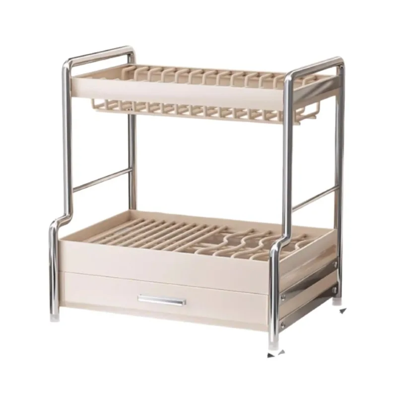 Full Metal Double Layer Dish Drying Rack Multifunctional Kitchen Storage Shelf for Bowls Chopsticks Dishes
Full Metal Double Layer Dish Drying Rack Multifunctional Kitchen Storage Shelf for Bowls Chopsticks Dishes