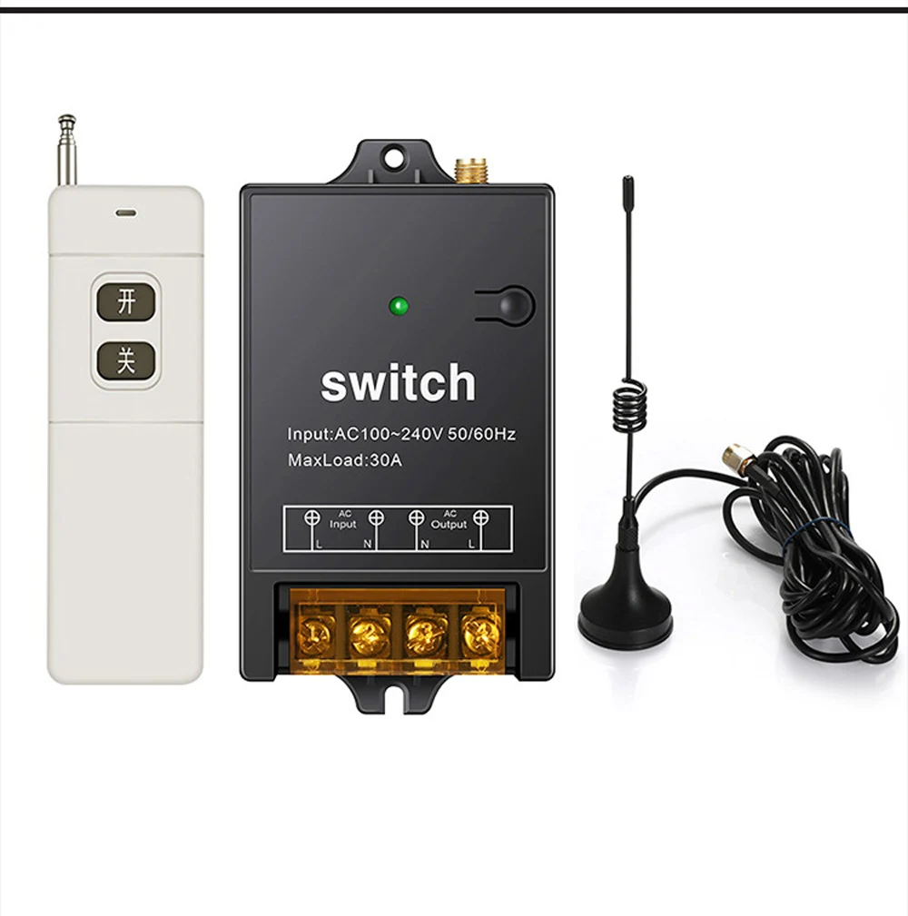 1pcs 433Mhz AC 220V 1CH 30A RF Relay Wireless Remote Control Switch Receiver + 2 Button ON OFF Remote Control For Water Pump
1pcs 433Mhz AC 220V 1CH 30A RF Relay Wireless Remote Control Switch Receiver + 2 Button ON OFF Remote Control For Water Pump