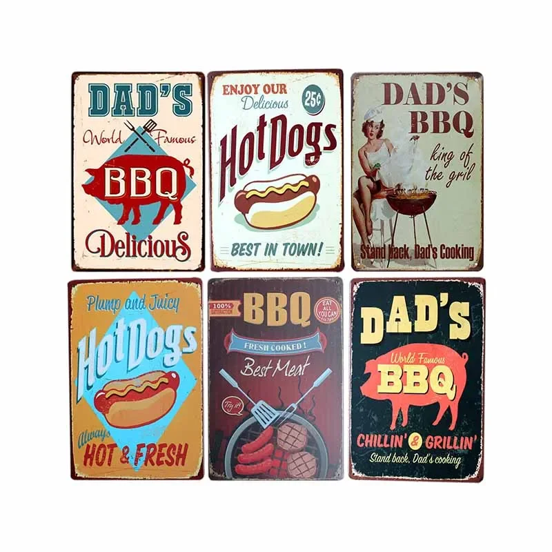 BBQ Tin Sign Hot Dog Vintage Plaque Metal Poster Decorative Plates Club Bar Decoration Home Decor 20x30cm
BBQ Tin Sign Hot Dog Vintage Plaque Metal Poster Decorative Plates Club Bar Decoration Home Decor 20x30cm