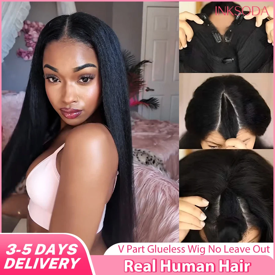 Kinky Straight V Part Wig Human Hair V Shape Clip in Half Wigs No Leave Out No Sew In Wig Natural Color Real Scalp V Part Wig
Kinky Straight V Part Wig Human Hair V Shape Clip in Half Wigs No Leave Out No Sew In Wig Natural Color Real Scalp V Part Wig