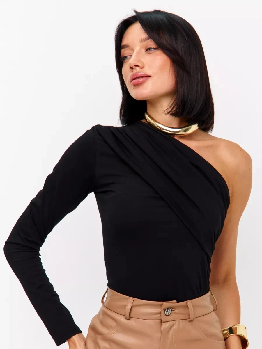 Women's One Shoulder Fit Sexy Night Club Blouse Top Women's Long Sleeve Fitted Elegant With Open Shoulder And Draping Shirt Top
Women's One Shoulder Fit Sexy Night Club Blouse Top Women's Long Sleeve Fitted Elegant With Open Shoulder And Draping Shirt Top