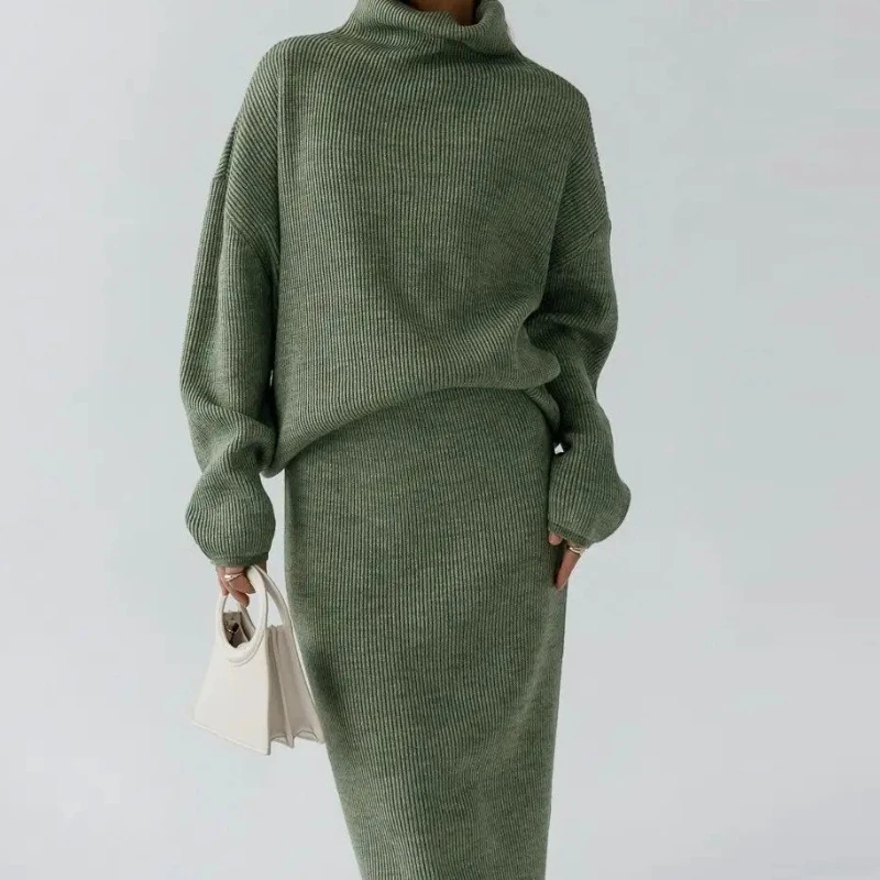 Fashion Knitted Two-piece Fall/Winter 2025 Turtleneck Pullover Slim Skirt Women's Commuter Wind Suit
Fashion Knitted Two-piece Fall/Winter 2025 Turtleneck Pullover Slim Skirt Women's Commuter Wind Suit