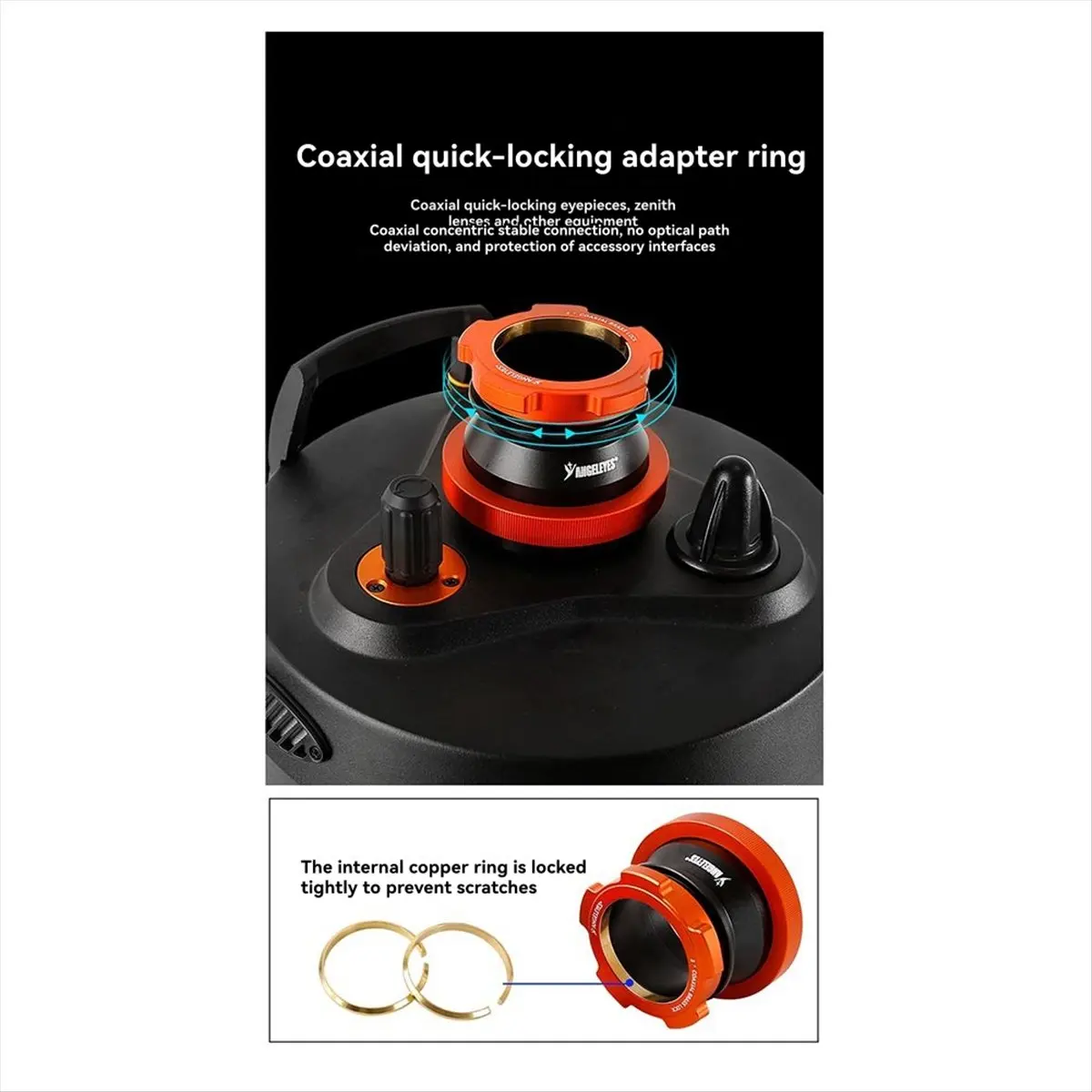 Angeleyes to 2inch Locking Sleeve Full Light Version C925HD C11HD C14HD Connected to 2 Inch Telescope Accessories
Angeleyes to 2inch Locking Sleeve Full Light Version C925HD C11HD C14HD Connected to 2 Inch Telescope Accessories