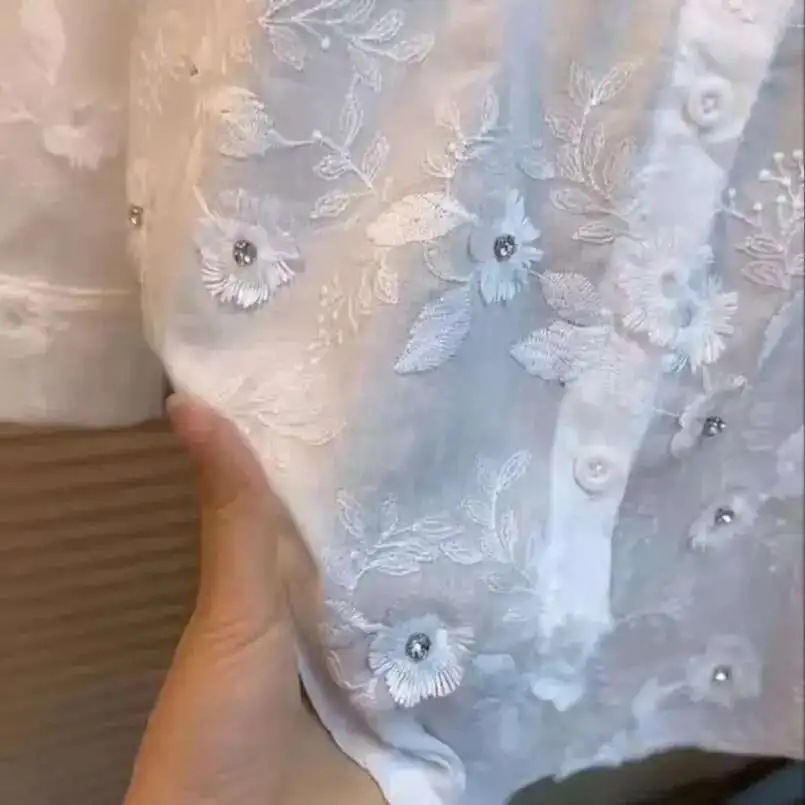 New In Oversized Dias Wers Embroidery Button Up Blouses Shirts Women's Long Sleeve Mid-Length White Shirt Top
New In Oversized Dias Wers Embroidery Button Up Blouses Shirts Women's Long Sleeve Mid-Length White Shirt Top
