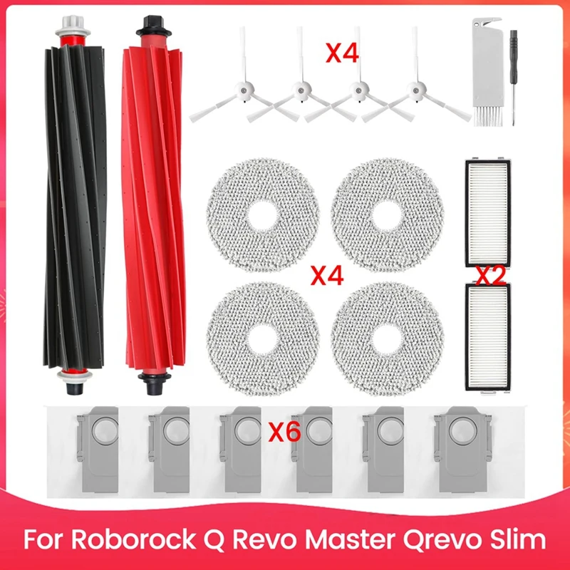 ABSS-For Roborock Q Revo Master, Qrevo Slim Robot Vacuum Main Side Brush HEPA Filters Mop Pads Dust Bags Accessories Kit
ABSS-For Roborock Q Revo Master, Qrevo Slim Robot Vacuum Main Side Brush HEPA Filters Mop Pads Dust Bags Accessories Kit