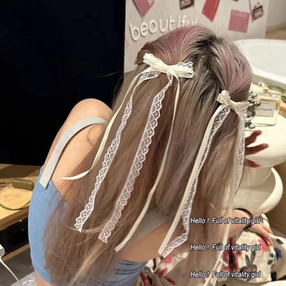 White Sweet Lace Long Bow Hair Clip Women Girls Ribbon Tassel Bowknot Hair Pins Braid Barrettes Trend Hollow Out Headwears
White Sweet Lace Long Bow Hair Clip Women Girls Ribbon Tassel Bowknot Hair Pins Braid Barrettes Trend Hollow Out Headwears