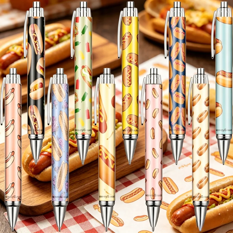 10Pcs Retractable Fine Tip Ballpoint Pens with Hot Dog Pattern, Black Ink Signature Pens, Ideal for Party Gifts, Random Styles
10Pcs Retractable Fine Tip Ballpoint Pens with Hot Dog Pattern, Black Ink Signature Pens, Ideal for Party Gifts, Random Styles