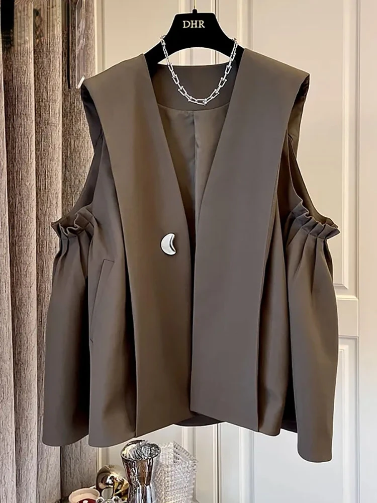 Spring Plus Size Suit Vests for Women Vintage Sleeveless Wide Shoulder Waistcoat Korean Designer All-match Vest Streetwear N201
Spring Plus Size Suit Vests for Women Vintage Sleeveless Wide Shoulder Waistcoat Korean Designer All-match Vest Streetwear N201