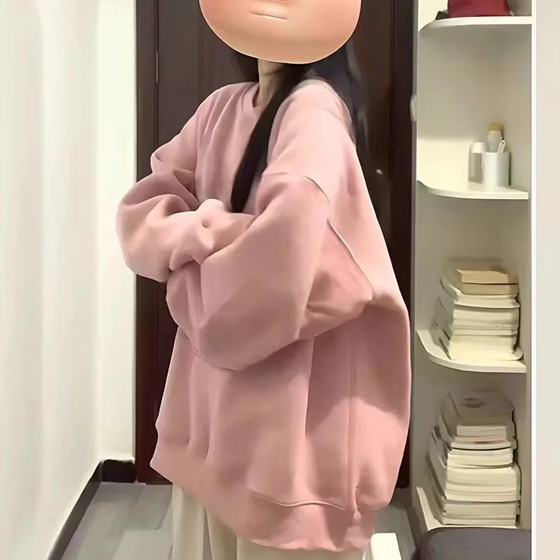 Oversize Thin Pure Color Hoodless Sweatshirt Women's Spring Autumn Loose Korean Style Fashionable Casual Top Long Sleeve
Oversize Thin Pure Color Hoodless Sweatshirt Women's Spring Autumn Loose Korean Style Fashionable Casual Top Long Sleeve
