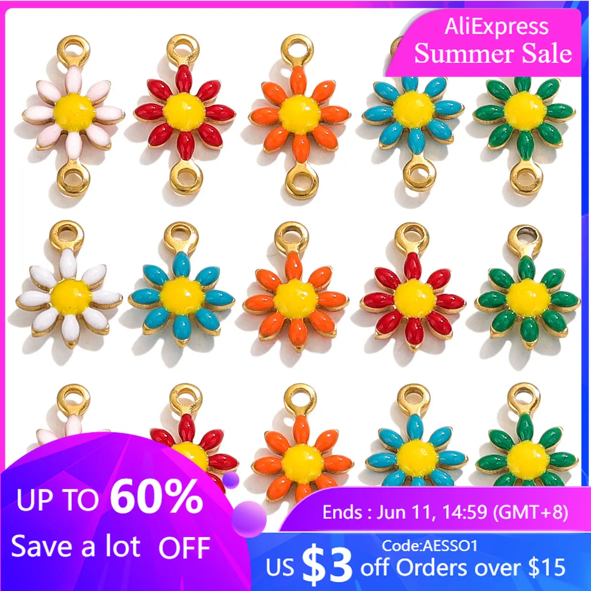 20pcs Daisy Charms Stainless Steel Gold Plated Flowers DIY Bracelets Necklace Jewelry Making Handicrafts Accessories Wholesale
20pcs Daisy Charms Stainless Steel Gold Plated Flowers DIY Bracelets Necklace Jewelry Making Handicrafts Accessories Wholesale