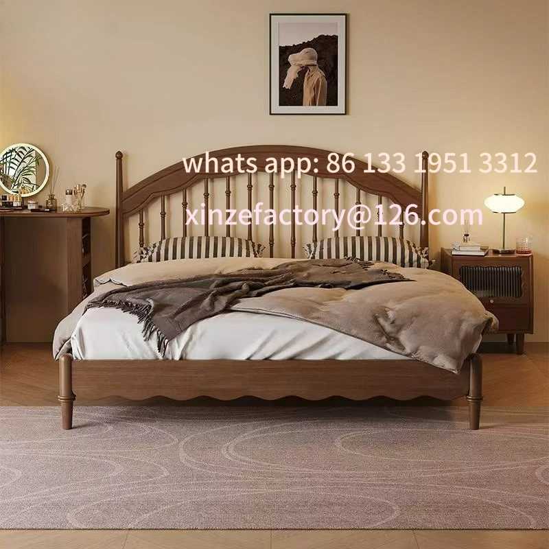 Customizable all solid wood Chinese antique master bedroom American French retro double bed New Chinese walnut harp bed
Customizable all solid wood Chinese antique master bedroom American French retro double bed New Chinese walnut harp bed
