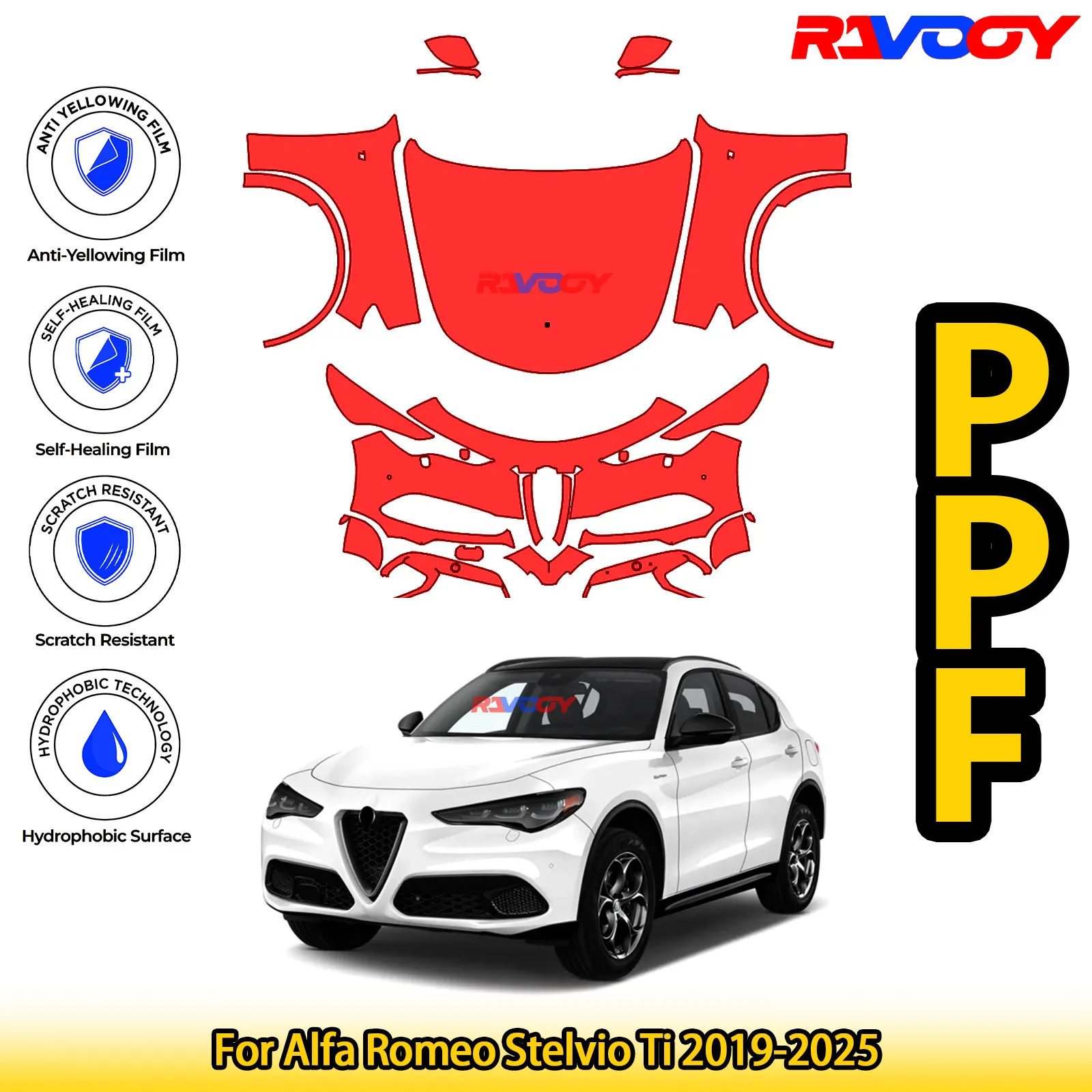 Для Alfa Romeo Stelvio Ti 2019-2025 глянцевая матовая черная предварительно вырезанная передняя защитная пленка PPF комплект
Для Alfa Romeo Stelvio Ti 2019-2025 глянцевая матовая черная предварительно вырезанная передняя защитная пленка PPF комплект
