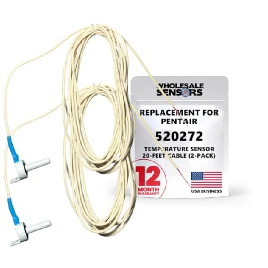 Wholesale Sensors 2-Pack Replacement for Pentair 520272 Air/Water/Solar Temperature Sensor 20FT Cable 12-Month Warranty and USA
Wholesale Sensors 2-Pack Replacement for Pentair 520272 Air/Water/Solar Temperature Sensor 20FT Cable 12-Month Warranty and USA