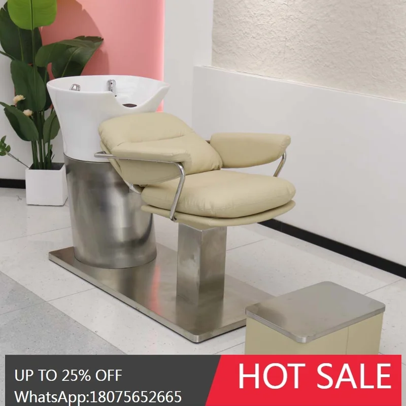 Barber Shop Shampoo Chair Beauty Shop Half Lying Flushing Bed Ceramic Basin Stainless Steel Base for Hair Salon
Barber Shop Shampoo Chair Beauty Shop Half Lying Flushing Bed Ceramic Basin Stainless Steel Base for Hair Salon