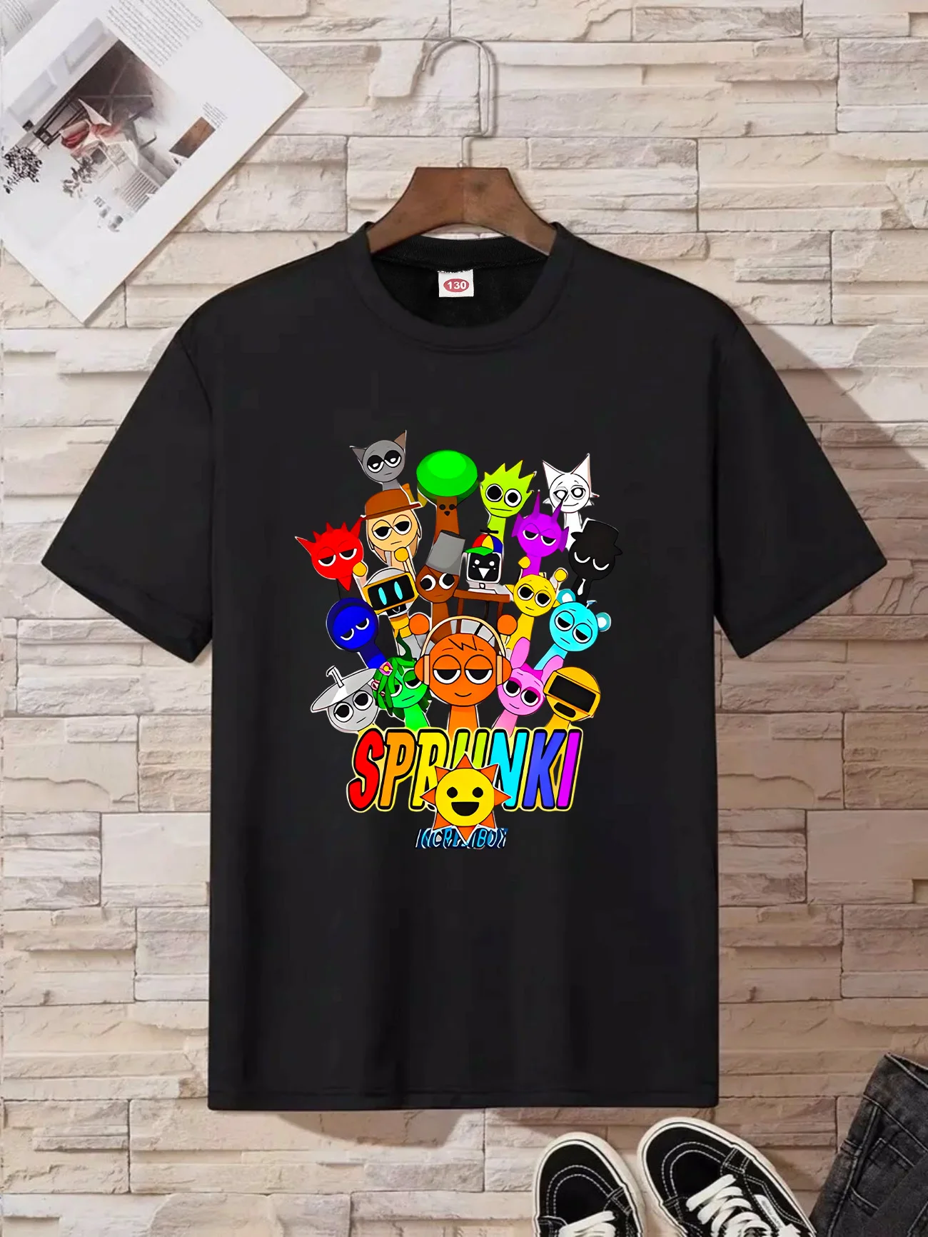 Boy's Summer Black Simple Short-Sleeved Shirt! Sprunki Rhythm Box With Full-Color Print, Super Cool And Eye-Catching.
Boy's Summer Black Simple Short-Sleeved Shirt! Sprunki Rhythm Box With Full-Color Print, Super Cool And Eye-Catching.