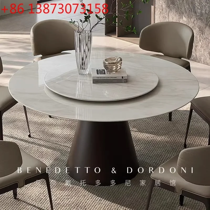 Natural marble round table, light luxury dining table, high-end villa, Italian minimalist dining table
Natural marble round table, light luxury dining table, high-end villa, Italian minimalist dining table