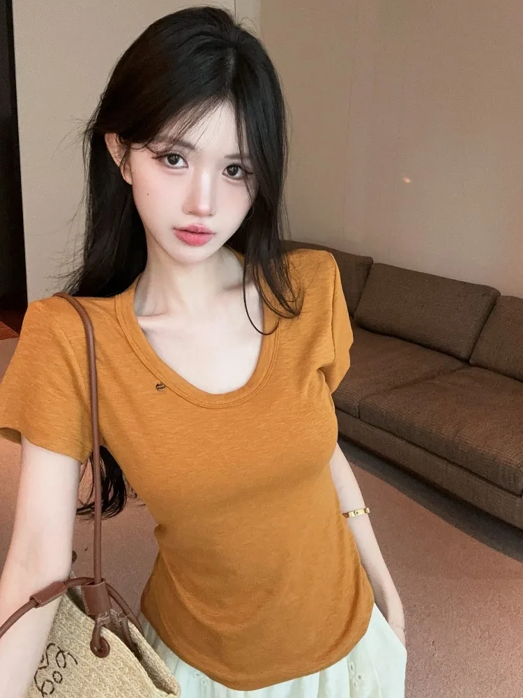 Korean Style Casual Loose round Neck Short Sleeve T-Shirt Women's Summer New Slimming Fit Casual Short Top Fashionable Lazy
Korean Style Casual Loose round Neck Short Sleeve T-Shirt Women's Summer New Slimming Fit Casual Short Top Fashionable Lazy