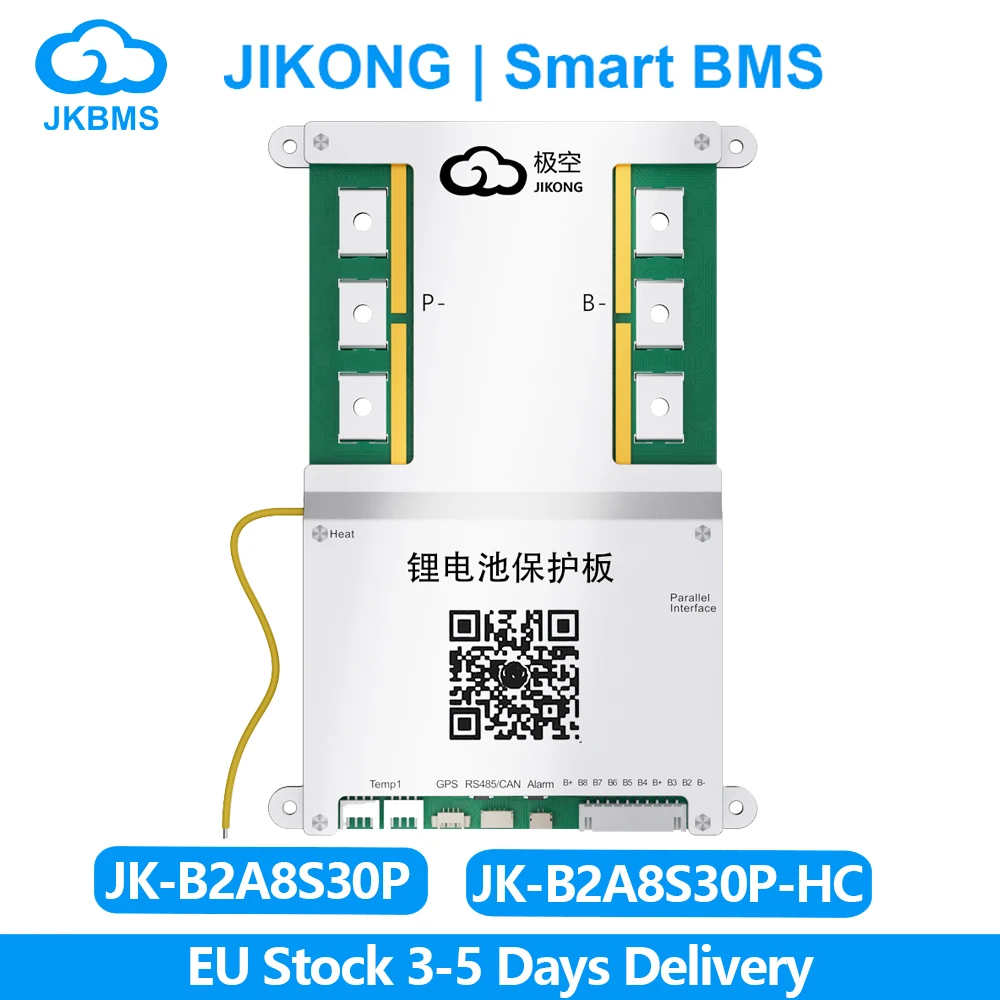 JK BMS B2A8S30P Smart BMS 3S 4S 5S 6S 7S 8S with RS485 BT Heat CAN 12V 24V 2A Active Balance BMS for Li-ion Lifepo4 Lto Battery
JK BMS B2A8S30P Smart BMS 3S 4S 5S 6S 7S 8S with RS485 BT Heat CAN 12V 24V 2A Active Balance BMS for Li-ion Lifepo4 Lto Battery