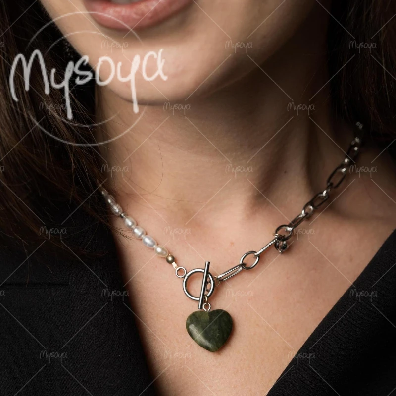 MYSOYA 5-6mm White Rice Freshwater Pearl Chain Necklace, Natural Stone Love Pendant,for Birthday/Wedding/Mother's Day Gift A0788
MYSOYA 5-6mm White Rice Freshwater Pearl Chain Necklace, Natural Stone Love Pendant,for Birthday/Wedding/Mother's Day Gift A0788