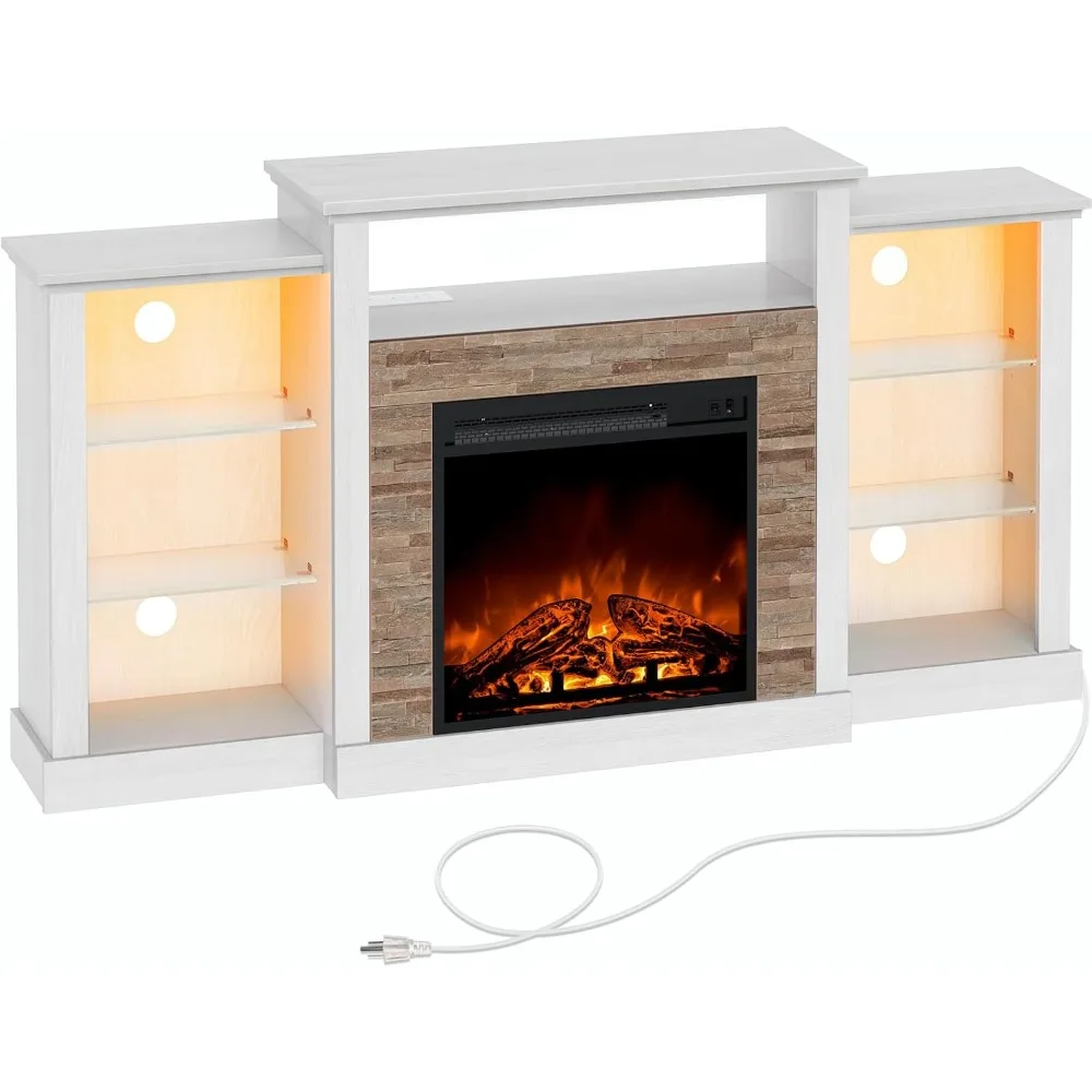 Fireplace TV Stand with LED Lights and Power Outlets, TV Console for 32 43 50 55 65, Entertainment Center with Adjusta
Fireplace TV Stand with LED Lights and Power Outlets, TV Console for 32 43 50 55 65, Entertainment Center with Adjusta