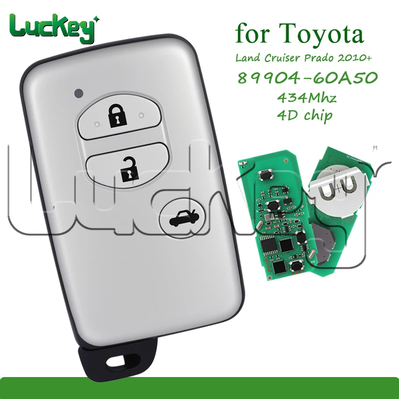 Luckey 89904-60A50 F433 Car Remote Key for Toyota Land Cruiser Prado 2010+ Auto Smart Key Fob B74EA 433Mhz 4D Chip P1 98 3Button
Luckey 89904-60A50 F433 Car Remote Key for Toyota Land Cruiser Prado 2010+ Auto Smart Key Fob B74EA 433Mhz 4D Chip P1 98 3Button