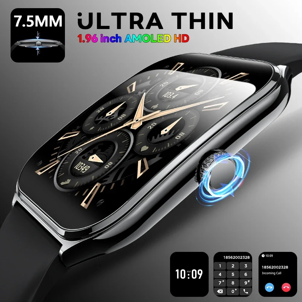 For Xiaomi Ultra Thin Smartwatch Men 1.96-inch AMOLED Ultra HD Screen Heart Rate Sports Bracelet Bluetooth Call Smartwatch Women
For Xiaomi Ultra Thin Smartwatch Men 1.96-inch AMOLED Ultra HD Screen Heart Rate Sports Bracelet Bluetooth Call Smartwatch Women