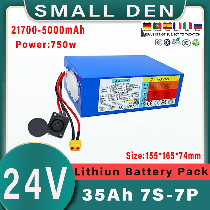 24V 35Ah 21700 7S 7P Lithium ion Battery Pack 750W Electric Tool Outdoor Backup Battery with 30A BMS Rechargeable Battery
24V 35Ah 21700 7S 7P Lithium ion Battery Pack 750W Electric Tool Outdoor Backup Battery with 30A BMS Rechargeable Battery