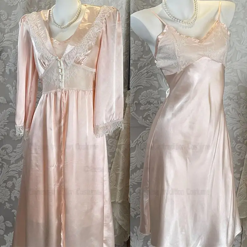 2025 Autumn Princess Style Dress Set Long Bathrobe Sexy Lace Patchwork Spaghetti Strap Home Dressing Gown 2Pcs Pajamas Lingerie
2025 Autumn Princess Style Dress Set Long Bathrobe Sexy Lace Patchwork Spaghetti Strap Home Dressing Gown 2Pcs Pajamas Lingerie