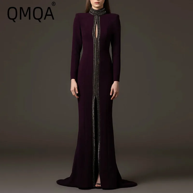 QMQA Fashion Women's Elegant Evening Dress Beaded Diamond Spliced Design High Waist Floor Length Dresses Elegant Clothing QM637
QMQA Fashion Women's Elegant Evening Dress Beaded Diamond Spliced Design High Waist Floor Length Dresses Elegant Clothing QM637