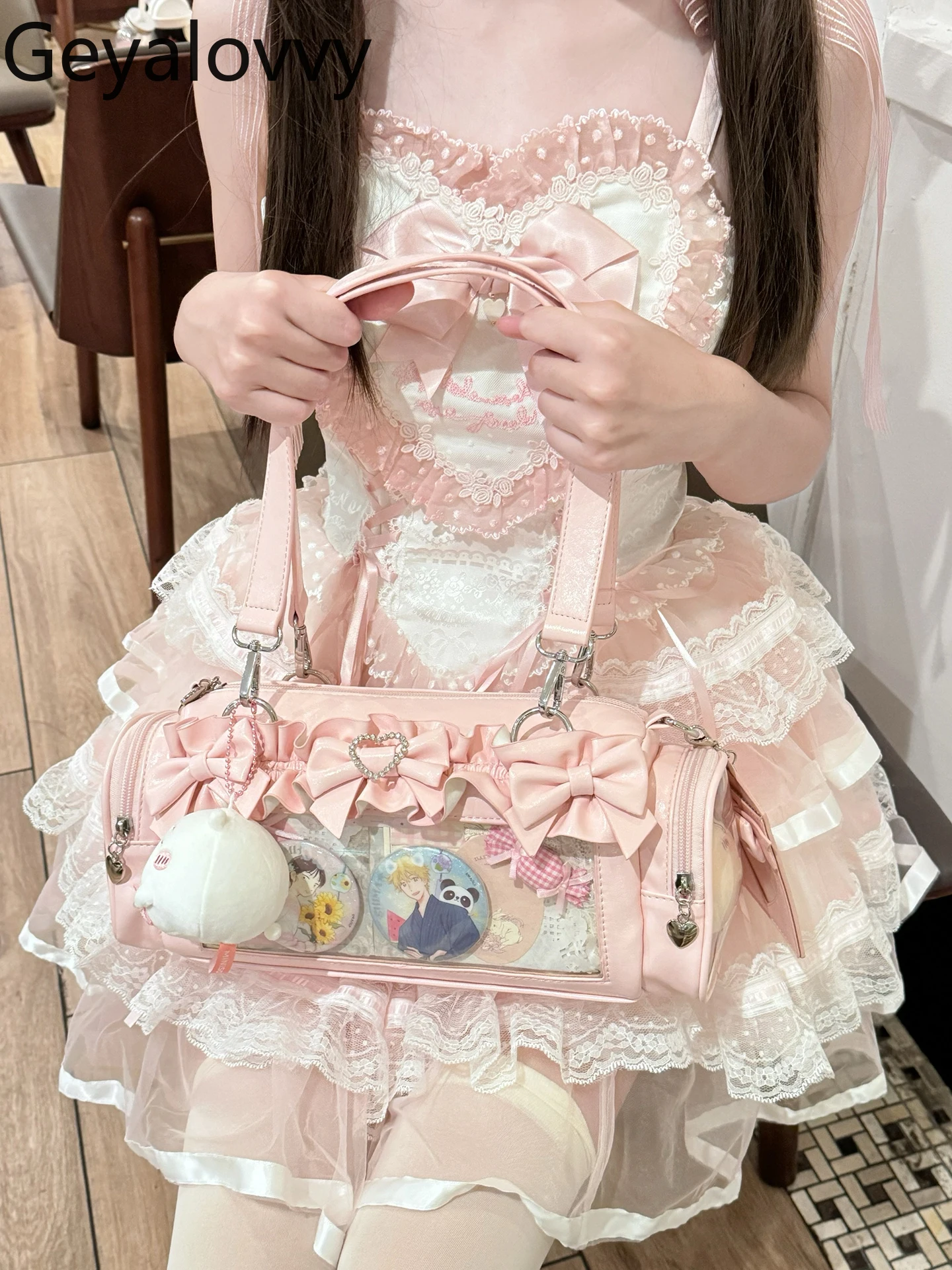 Оригинальный японский стиль, аниме Лолита, сумка через плечо, универсальные косметички, милые милые сумки для девочек, сумка для покупок с бантом
Оригинальный японский стиль, аниме Лолита, сумка через плечо, универсальные косметички, милые милые сумки для девочек, сумка для покупок с бантом