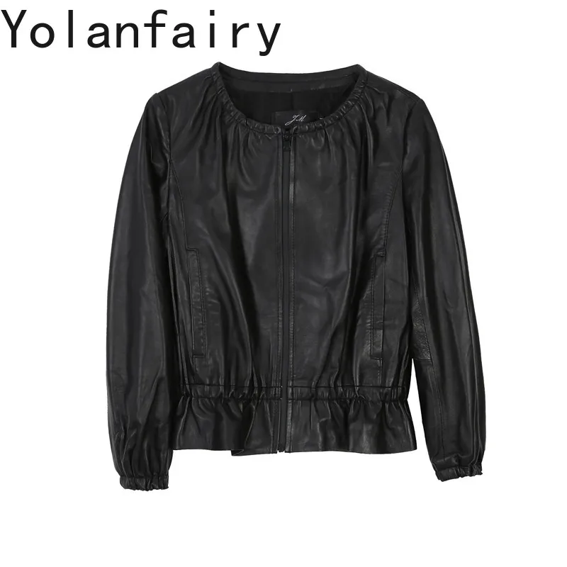 YOLANFAIRY Women Cropped Leather Jacket Autumn Real Sheepskin Coat Korean Lantern Sleeve Genuine Leather Outerwear Slim Fit
YOLANFAIRY Women Cropped Leather Jacket Autumn Real Sheepskin Coat Korean Lantern Sleeve Genuine Leather Outerwear Slim Fit