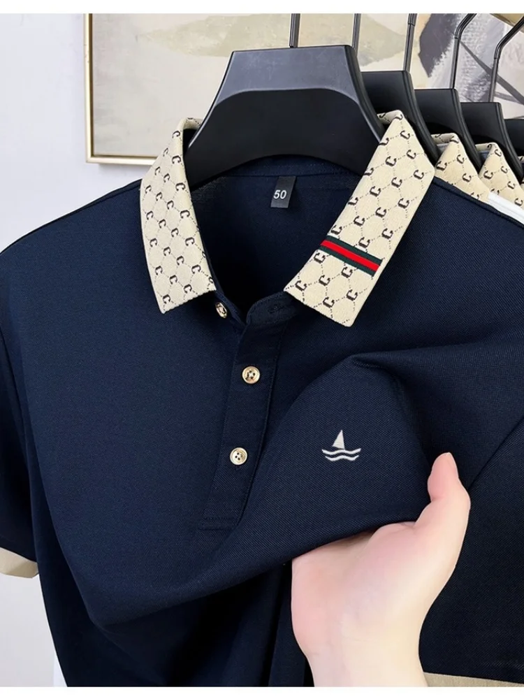Brand men'sembroidered polo shirt fashionable boutique for spring and summer golf lightweight and breathable casual lapel top
Brand men'sembroidered polo shirt fashionable boutique for spring and summer golf lightweight and breathable casual lapel top