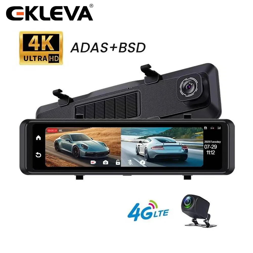 EKLEVA 12 Inch 4G+4K 3840*2160P 2 Cameras Dash Cam ADAS BSD Rearview Mirror Video Record WIFI Loop Record Phone APP Car Dvr
EKLEVA 12 Inch 4G+4K 3840*2160P 2 Cameras Dash Cam ADAS BSD Rearview Mirror Video Record WIFI Loop Record Phone APP Car Dvr