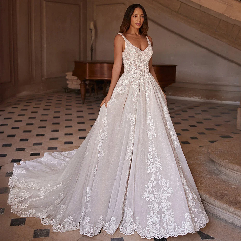 Charming Strapless Wedding Dresses Sleeveless A-Line Sexy Bride Gowns Zipper Back Applique Dresses For Women 2026 Robe De Mariee
Charming Strapless Wedding Dresses Sleeveless A-Line Sexy Bride Gowns Zipper Back Applique Dresses For Women 2026 Robe De Mariee