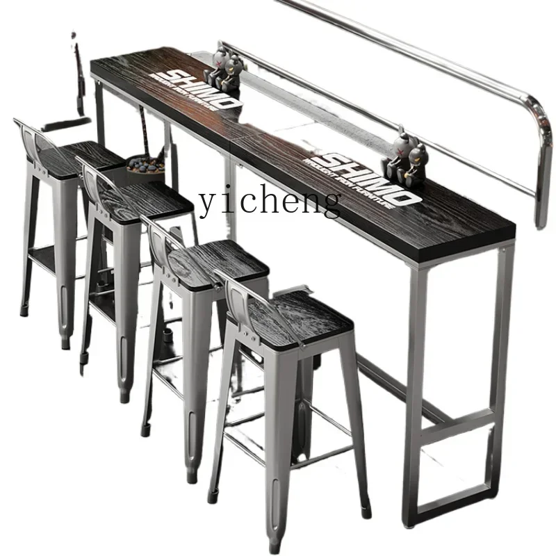 b Solid Wood and Chair Combination Milk Tea Shop Coffee Shop Bar Wine Table Long High Leg Table
b Solid Wood and Chair Combination Milk Tea Shop Coffee Shop Bar Wine Table Long High Leg Table