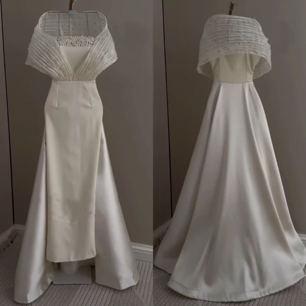 Customized Fashion Elegant Charmeuse Pearl Pleat Straight Off-the-shoulder Long Dresses Bespoke Occasion Classic
Customized Fashion Elegant Charmeuse Pearl Pleat Straight Off-the-shoulder Long Dresses Bespoke Occasion Classic