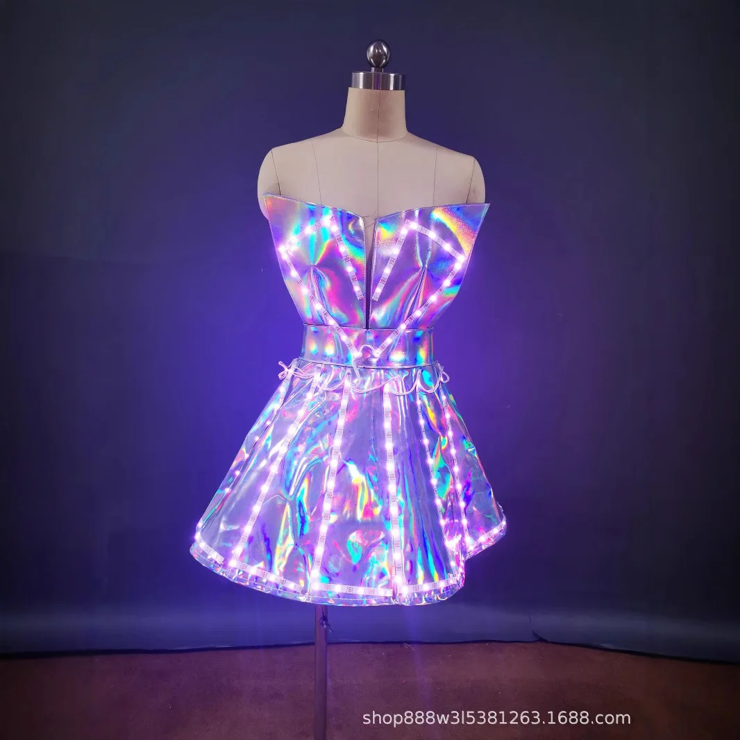 LED Dress Women Luminous Light Up Strapless Dress Stage Outfit Gogo Dance Costume Carnival Performance Wear Nightclub Party
LED Dress Women Luminous Light Up Strapless Dress Stage Outfit Gogo Dance Costume Carnival Performance Wear Nightclub Party