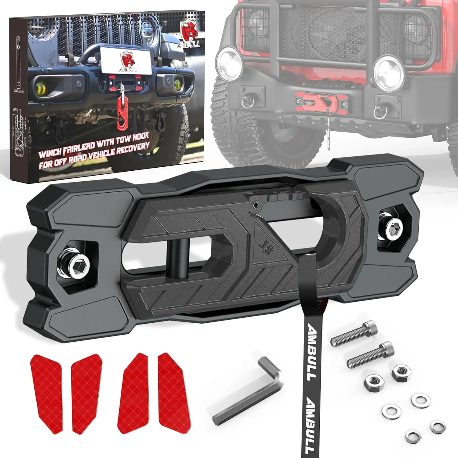 Winch Fairlead with Tow Hook Aluminum Hawse Fairlead Grade 80 Forged Hook 33000lb Break Strength
Winch Fairlead with Tow Hook Aluminum Hawse Fairlead Grade 80 Forged Hook 33000lb Break Strength