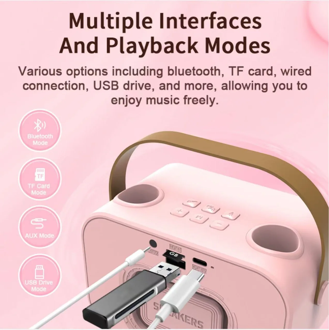 WK02 Bluetooth Karaoke Speaker Wireless Singing Microphone Children's home KTV Microphone can store Portable Speakers
WK02 Bluetooth Karaoke Speaker Wireless Singing Microphone Children's home KTV Microphone can store Portable Speakers