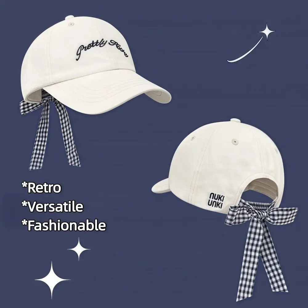 Plaid Bow Strap Baseball Cap Versatile Japanese Style Hip Hop Hat Letter Embroidered Retro Design Sun Hat
Plaid Bow Strap Baseball Cap Versatile Japanese Style Hip Hop Hat Letter Embroidered Retro Design Sun Hat